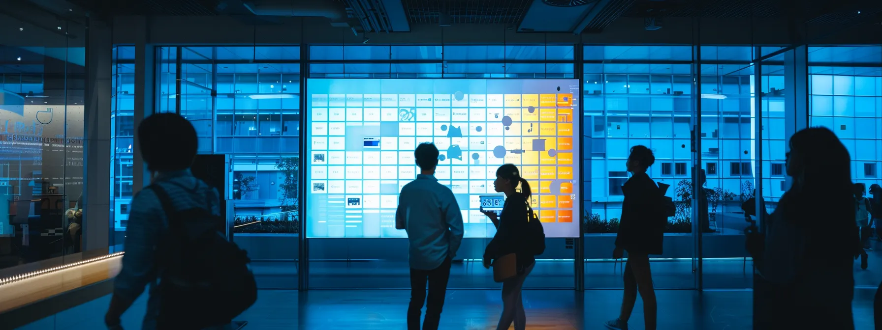 a sleek, modern office environment featuring a large digital display showcasing key email authentication concepts like spf, dkim, and dmarc, illuminated by soft artificial lighting that enhances the high-tech ambiance. a sleek, modern office environment featuring a large digital display showcasing key email authentication concepts like spf, dkim, and dmarc, illuminated by soft artificial lighting that enhances the high-tech ambiance.